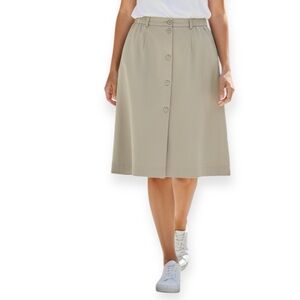 Lana Lee Vintage Classic Tan Button-Front Bermuda/Skirt